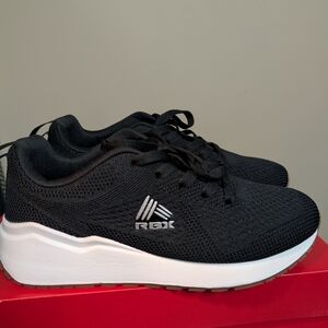 RBX Black Knit Sneakers with White Soles